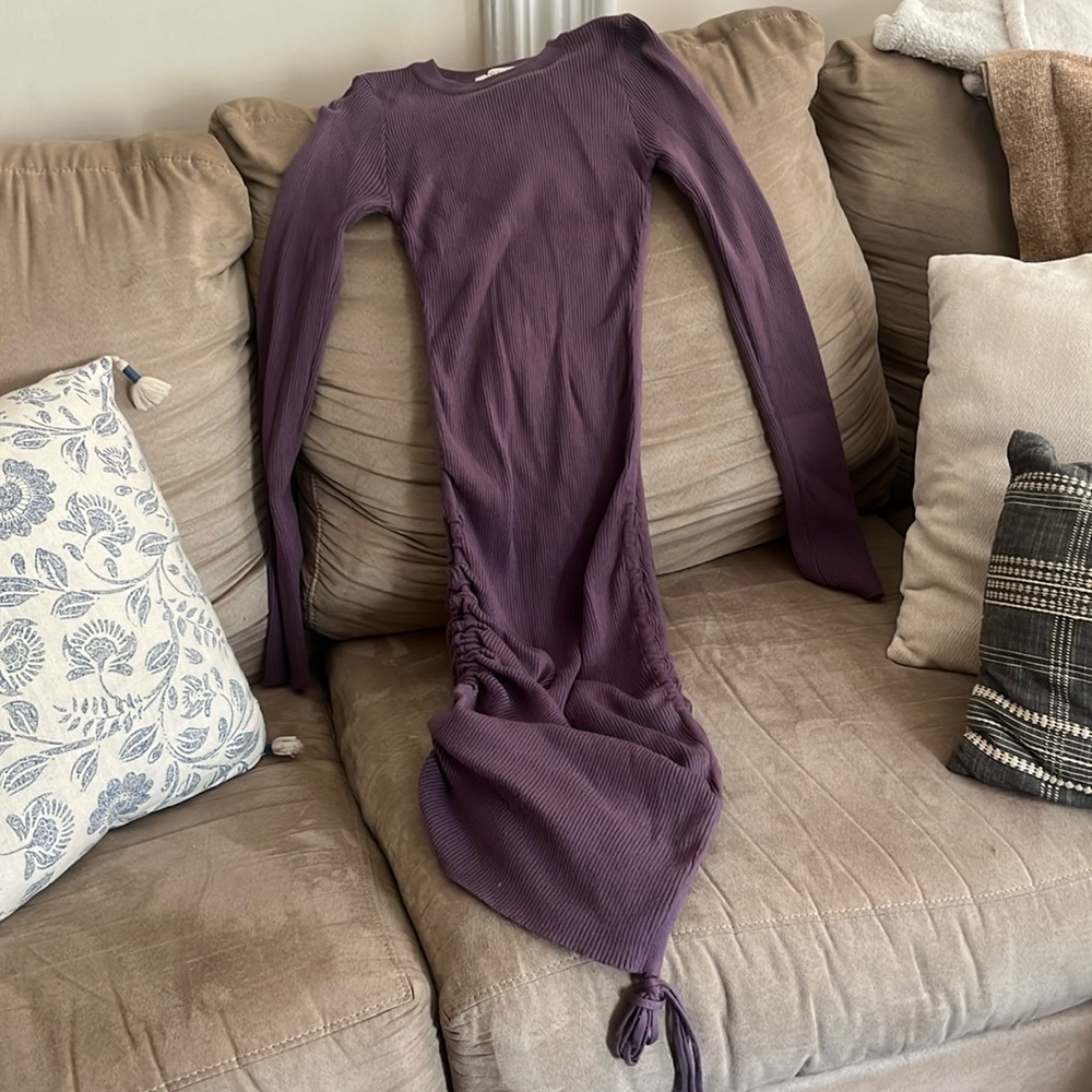 Purple sweater bodycon dress, sz L